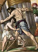 Image result for Image of Samson Destroying the Temple