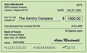 Image result for How to Write a Check for 1500 Dollars