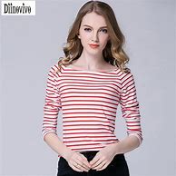 Image result for Women's Red and White Stripe Top