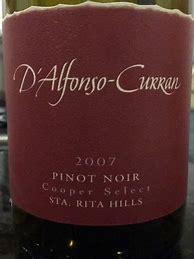 Image result for D'Alfonso %96 Curran Pinot Noir Sanford Benedict