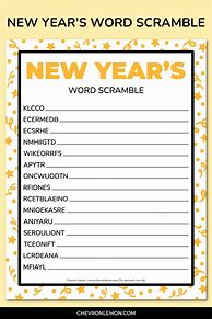 Image result for New Year's Word Scramble