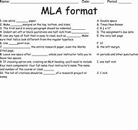 Image result for MLA Format Worksheet