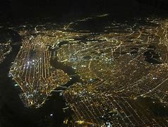 Image result for New York Bei Nacht Vom Flugzeug