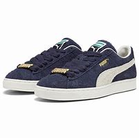 Image result for Blue Puma Suedes with Fat Laces