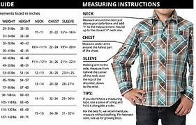 Image result for Boys Long Sleeve Shirt Size Chart