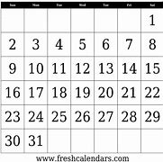 Image result for Generic 31 Day Calendar