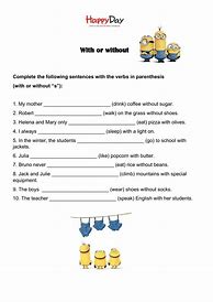 Image result for With without Worksheet