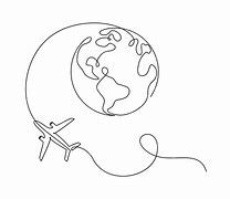 Image result for Earth with Airplane Drawing