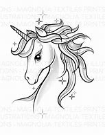 Image result for Pretty Unicorns Black and Wih
