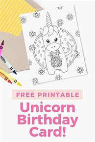 Image result for Free Printable Unicorn Birthday Cards