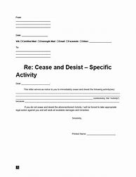 Image result for Cease and Desist Order Letter