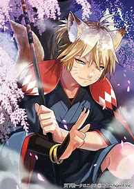 Image result for White-Haired Anime Fox Boy