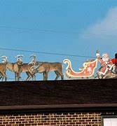 Image result for Santa Sleigh and Reindeer On Rooftop