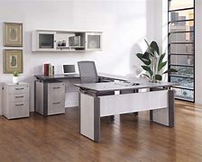 Image result for Large U-shaped Desk with Credenza