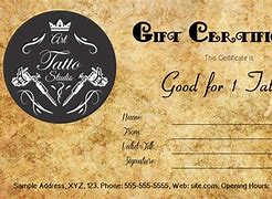 Image result for Tattoo Gift Certificate Template