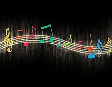 Image result for Single Colourful Music Notes Black Background