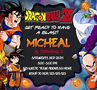 Image result for Dragon Ball Z Invitations