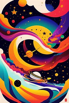 Lexica - Poster art by Tomokazu Matsuyama, featured on pixiv, space art, 2d game art, cosmic horror, official art