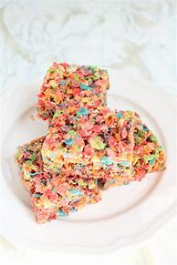 Image result for Rice Crispy Treats with Fruity Pebbles