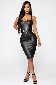 Image result for Fashion Nova Black Leather Dress