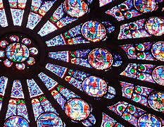 Image result for Rose Window Notre Dame Aurora Borealis Night Sky