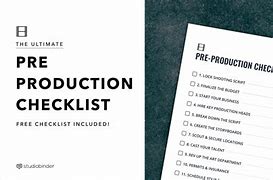 Image result for Pre-Production Template for a Film