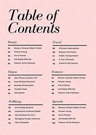 Image result for Table Contents for Students with Border
