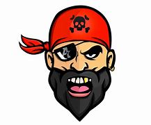 Image result for Mascot Blue Pirate Captain Skull Logo