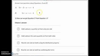 Image result for Reasoning with Linear Equations Khan Academy Answers