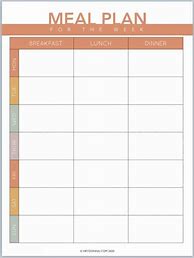 Image result for Meal Plan Worksheet