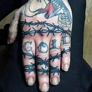 Image result for Barbed Wire Finger Tattoo