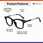 Image result for Present Rectangle Black Full Rim Eyeglasses