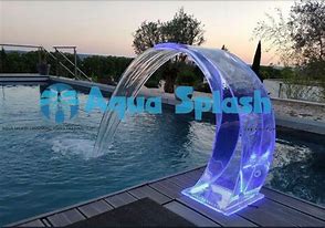 Image result for Swimming Pool Waterfall Fountain