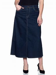 Image result for Plus Size Denim Skirt a Line