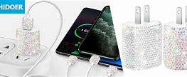 Image result for Black Bling Charging Cord iPhone