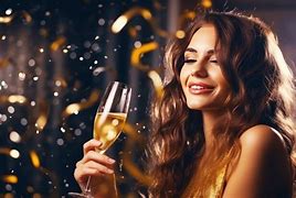 Image result for Images of a Glass Champagne and Confetti