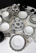Image result for Dishes Black and White Dinnerware Sets