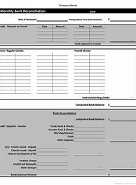 Image result for Bank Statement Reconciliation Form Template