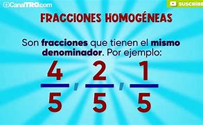 Image result for Fracciones Homogéneas
