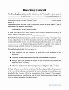 Image result for Recording Contract Template