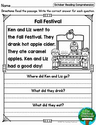 Image result for First Grade Fall Worksheets