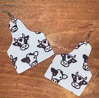 Image result for Cow Ear Tag Earrings