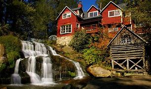 Image result for House Near Waterfall