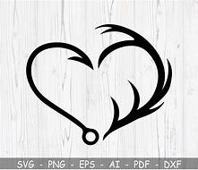 Image result for Fish Hook Heart with Antler