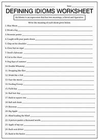 Image result for Idiom Worksheets for Middle School