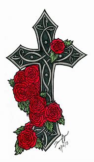 Image result for Gothic Cross with Rose