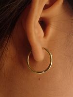 Image result for 14K Thin Gold Hoop Earrings