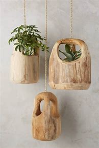Image result for Wooden Hanging Plant Baskets