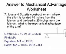 Image result for Mechanical Advantage Practice Problems