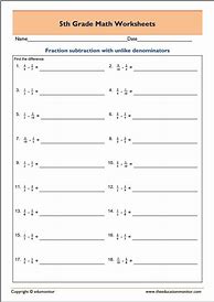 Image result for 5th Grade Math Worksheets PDF